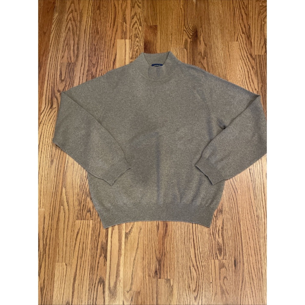 Charter Club Women's 2-Ply Cashmere Mock Neck Sweater Brown Size Large